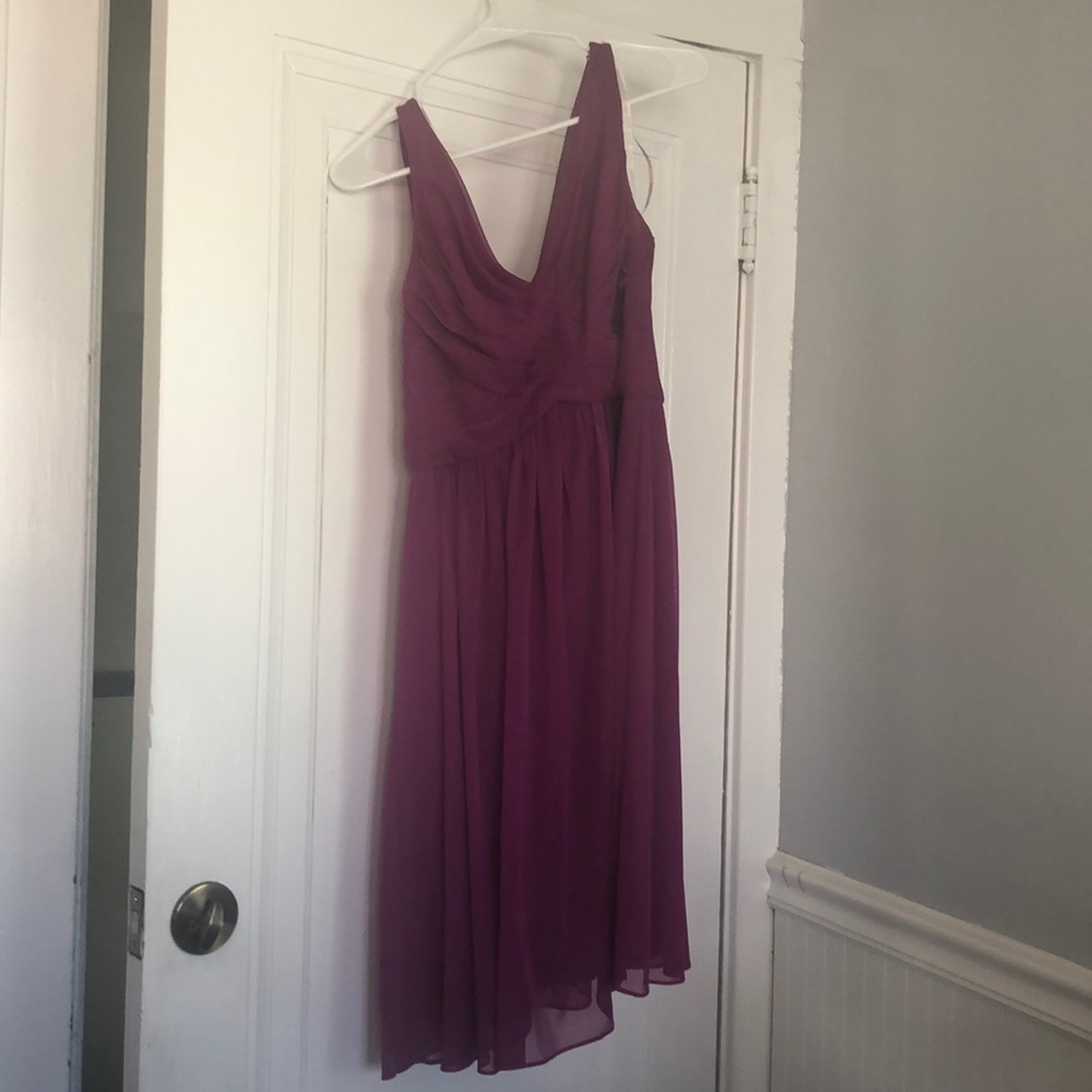 David’s Bridal Short Mesh Dress With Cowl Back - Picture 2 of 6
